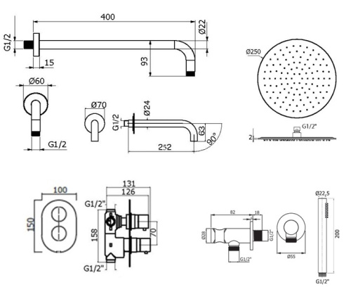 Комплект для ванны Plumberia Selection IXO KITXOT19BO260 фото 2