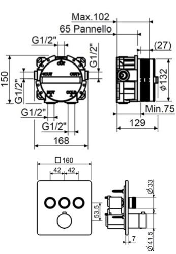 Комплект смесителя для душа с термостатом Plumberia Selection KITPSB2903NO фото 2