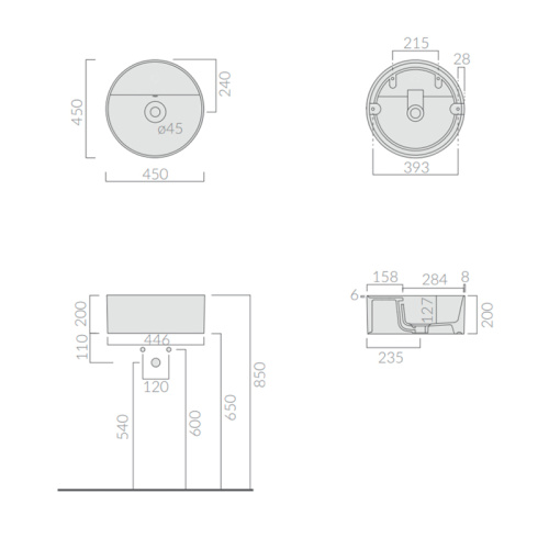 Раковина GALASSIA CORE46 7339SFSB фото 2