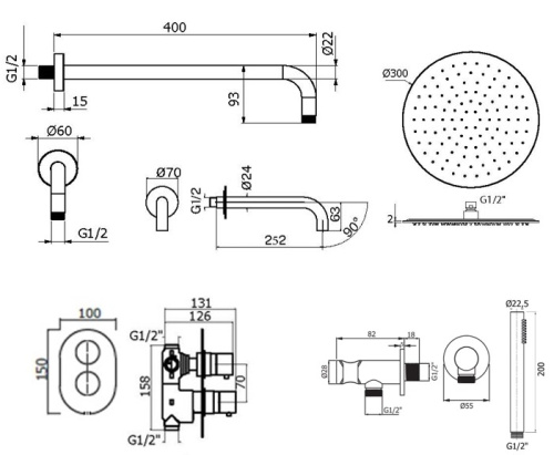 Комплект для ванны Plumberia Selection IXO KITXOT19BO260KING фото 2