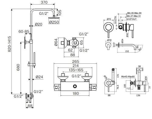 Комплект для душа Plumberia Selection IXO KITZXO6302BO210 фото 2