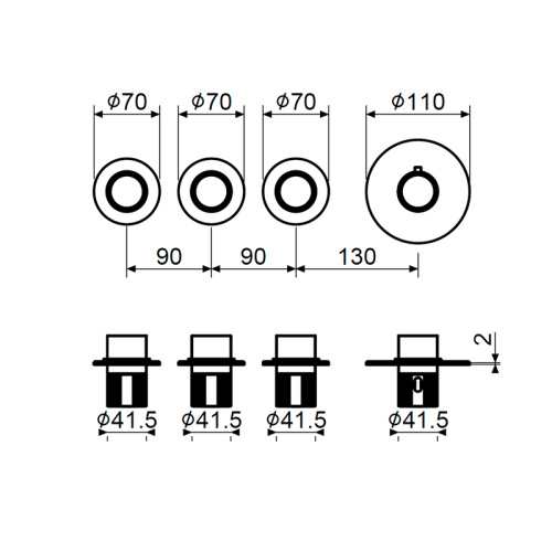 Внешняя часть смесителя для душа Plumberia Selection Modular IXO XMT1803CS фото 3