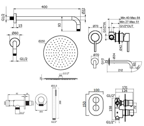 Комплект для душа Plumberia Selection IXO KITZXOT18CR210 фото 2