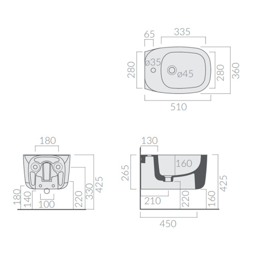 Биде подвесное Galassia SUSI 7814NEMT фото 3