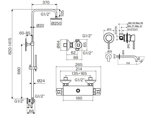 Комплект для душа Plumberia Selection IXO KITXO6302CR210 фото 2