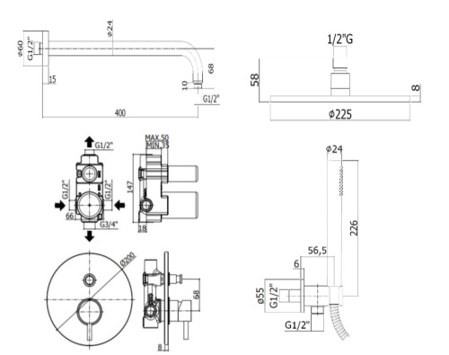 Комплект для душа PAFFONI Light KITLIG015HG фото 3