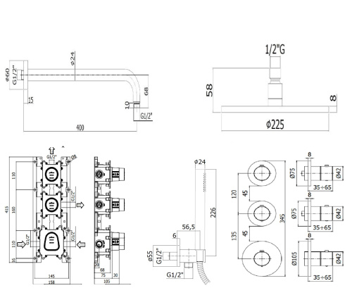 Комплект для душа PAFFONI Modular Box KITMB018CR фото 2