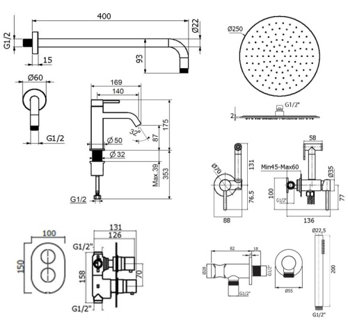 Комплект для душа Plumberia Selection IXO KITZXOT18CR53 фото 2