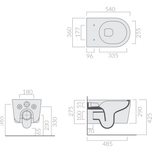 Унитаз подвесной GALASSIA CORE 7353GM фото 2