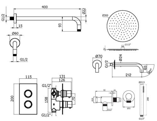 Комплект для ванны Plumberia Selection IXO KITXOT19QCR60KING фото 2