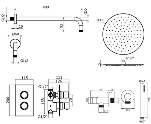 Комплект для душа Plumberia Selection IXO KITXOT18QBOKING фото 2