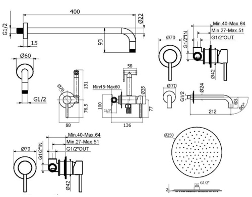 Комплект для душа Plumberia Selection IXO KITZXO01OB210 фото 2