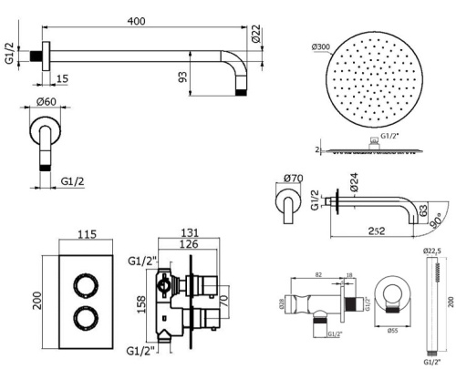 Комплект для ванны Plumberia Selection IXO KITXOT19QNO260KING фото 2