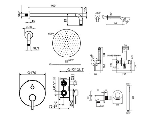 Комплект для душа Plumberia Selection IXO KITZXO19CR260 фото 2