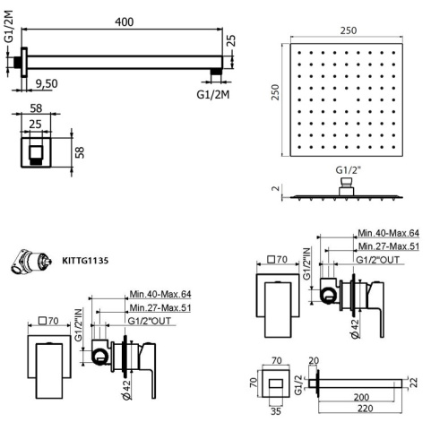 Комплект для душа Plumberia Selection TAG KITTG01CR220 фото 2