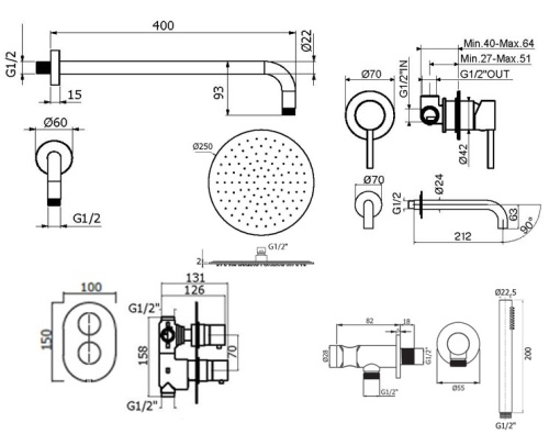 Комплект для душа Plumberia Selection IXO KITXOT18BO210 фото 2