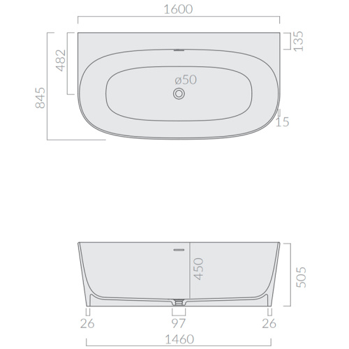 Ванна пристенная Galassia SUSI 1220MT фото 2