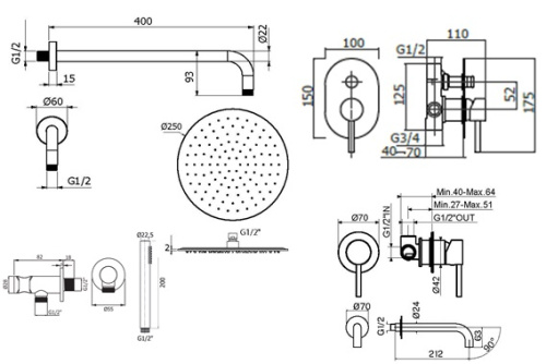 Комплект для душа Plumberia Selection IXO KITXO15CR210 фото 2