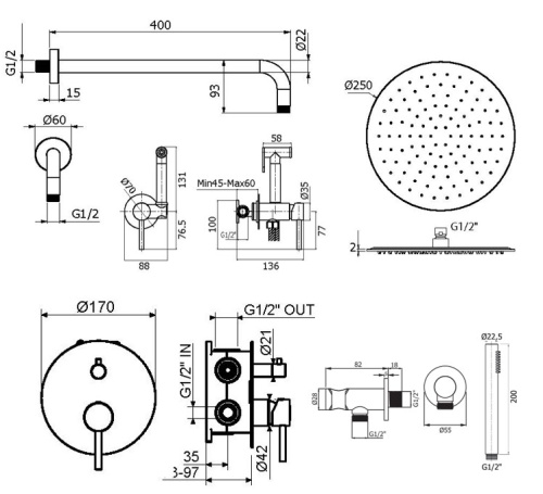 Комплект для душа Plumberia Selection IXO KITZXO18RS фото 2