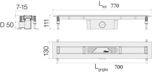 Душевой трап VALSIR ABS LINEA VS0701951 фото 2