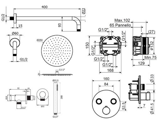 Комплект для душа Plumberia Selection PS BOX KITPSB02NO фото 2