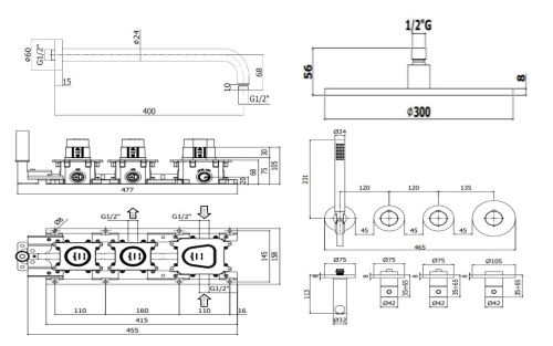 Комплект для душа PAFFONI Modular Box KITMB000CRKING фото 3
