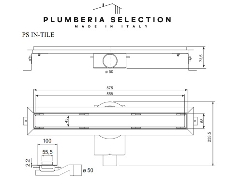 Душевой трап PLUMBERIA SELECTION PST IN-TILE PST60OR фото 7