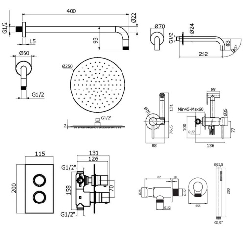 Комплект для ванны Plumberia Selection IXO KITZXOT19QCR260 фото 2