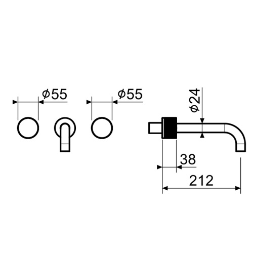 Внешняя часть смесителя для раковины Plumberia Selection FILA FL0357CR фото 2