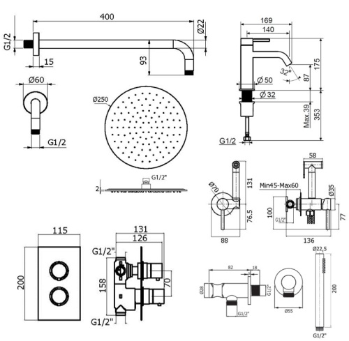 Комплект для душа Plumberia Selection IXO KITZXOT18QCR53 фото 2