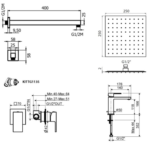 Комплект для душа Plumberia Selection TAG KITTG01CR53 фото 2