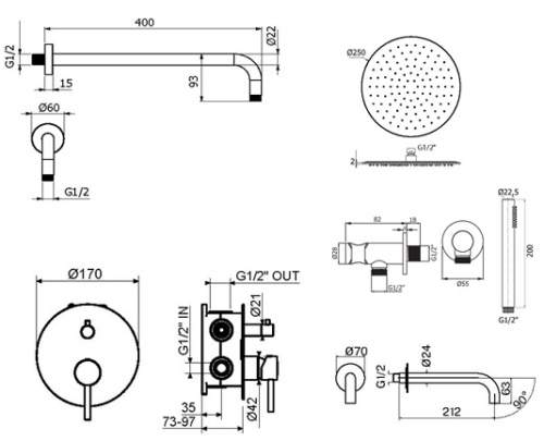 Комплект для душа Plumberia Selection IXO KITXO19CR60 фото 2