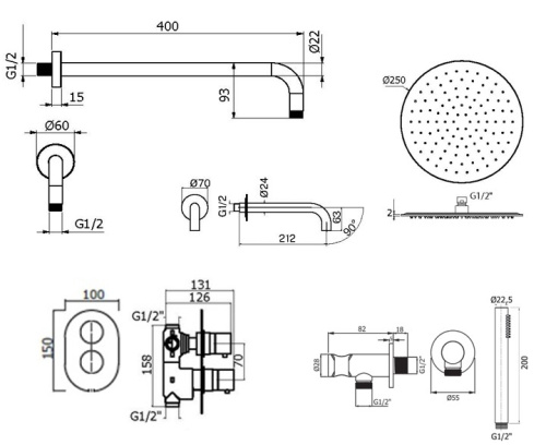 Комплект для ванны Plumberia Selection IXO KITXOT19CR60 фото 2