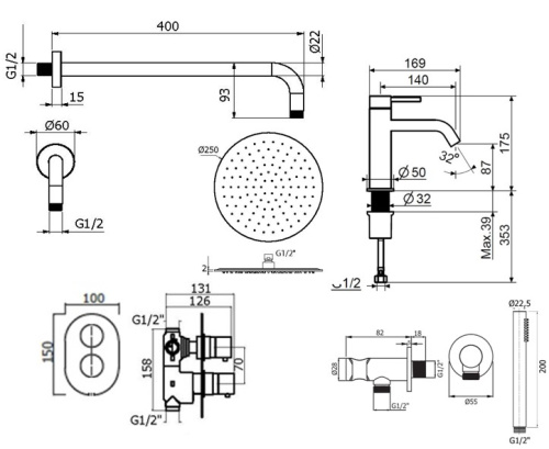 Комплект для душа Plumberia Selection IXO KITXOT18NO53 фото 2