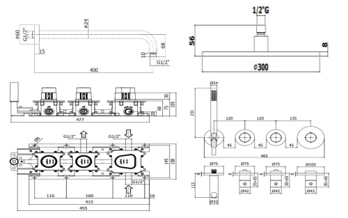 Комплект для душа PAFFONI Modular Box KITMB000HGKING фото 2