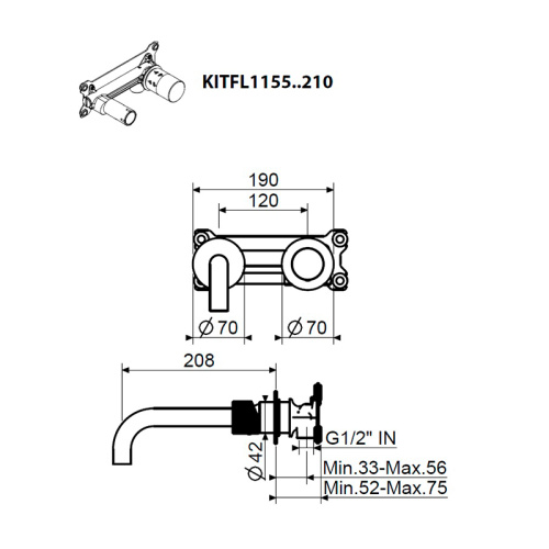 Комплект смесителя для раковины Plumberia Selection FILA KITFL1155OB210 фото 2