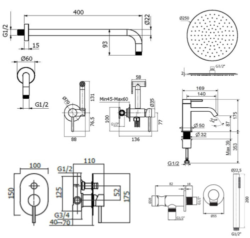Комплект для душа Plumberia Selection IXO KITZXO15CR53 фото 2