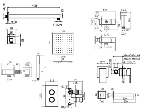Комплект для душа Plumberia Selection TAG KITZTGT18QNO220 фото 2