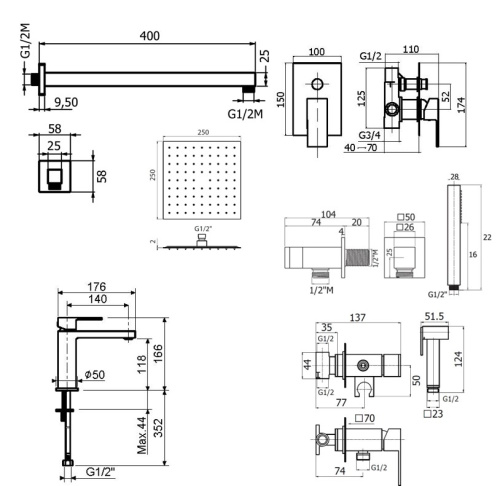 Комплект для душа Plumberia Selection TAG KITZTG15NO53 фото 2