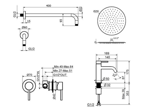 Комплект для душа Plumberia Selection IXO KITXO01CR53 фото 2