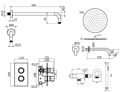 Комплект для ванны Plumberia Selection IXO KITXOT19QNO60 фото 2