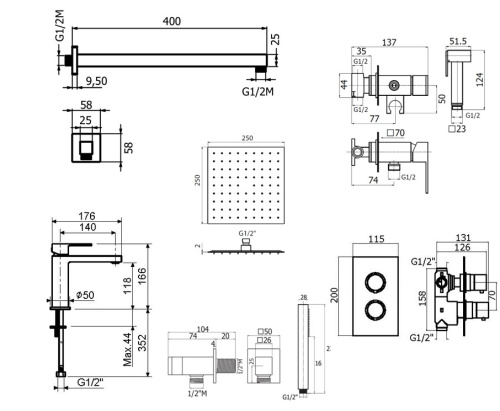 Комплект для душа Plumberia Selection TAG KITZTGT18QNO53 фото 2